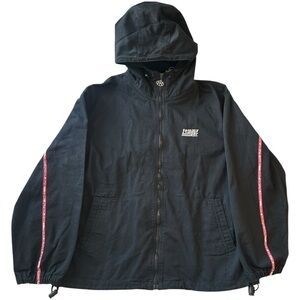 Vintage 90s Tommy Jeans Tommy Hilfiger Hooded Denim Jean Jacket Black Men’s XXL